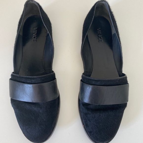 VINCE Mason (Maxon) Black Genuine Calf Hair Flats - Picture 3 of 15
